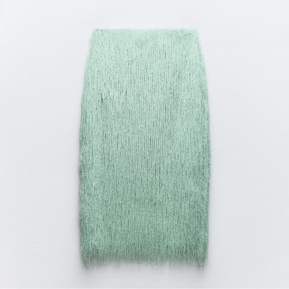 Zara Mint Green Midi Skirt